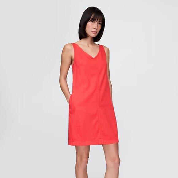 GAP Dresses & Skirts - Gap UltraSoft Denim Mini Dress in Tomato Red